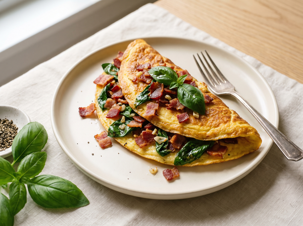 Bacon and Basil Keto Omelet